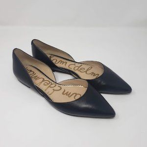 Sam Edelman Women's 7 Rodney Black Leather Pointed Toe Flats
